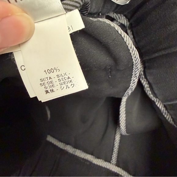 Brunello Cucinelli 100% Silk Tapered Black Trousers Size 6 - Picture 7 of 9